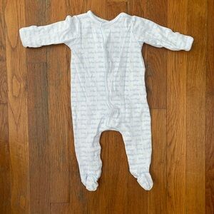 Magnolia Baby Blue and White Little Brother Footie 100% Pima Cotton